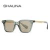 SHAUNA модные квадратные женские роскошные солнцезащитные очки с заклепками в стиле ретро, ​​градиентные оттенки UV400, мужские трендовые солнцезащитные очки