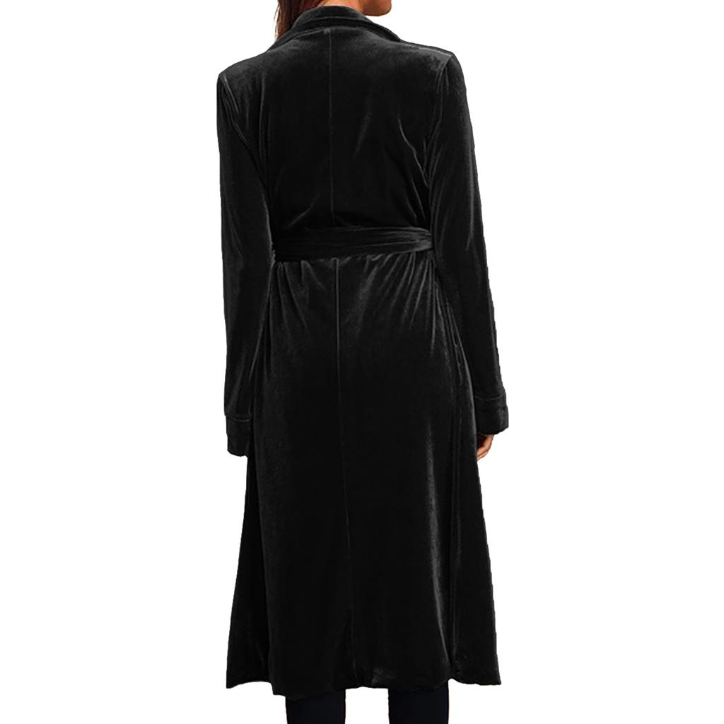 Женская мода И зимний кардиган-куртка Золотой бархат Длинная ветровка