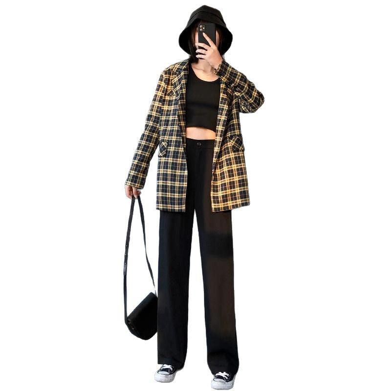 Женские брюки с высокой талией и широкими штанинами - Стройнящие, свободного кроя, больших размеров, длиной до пола, идеально подходят для весны и осени.