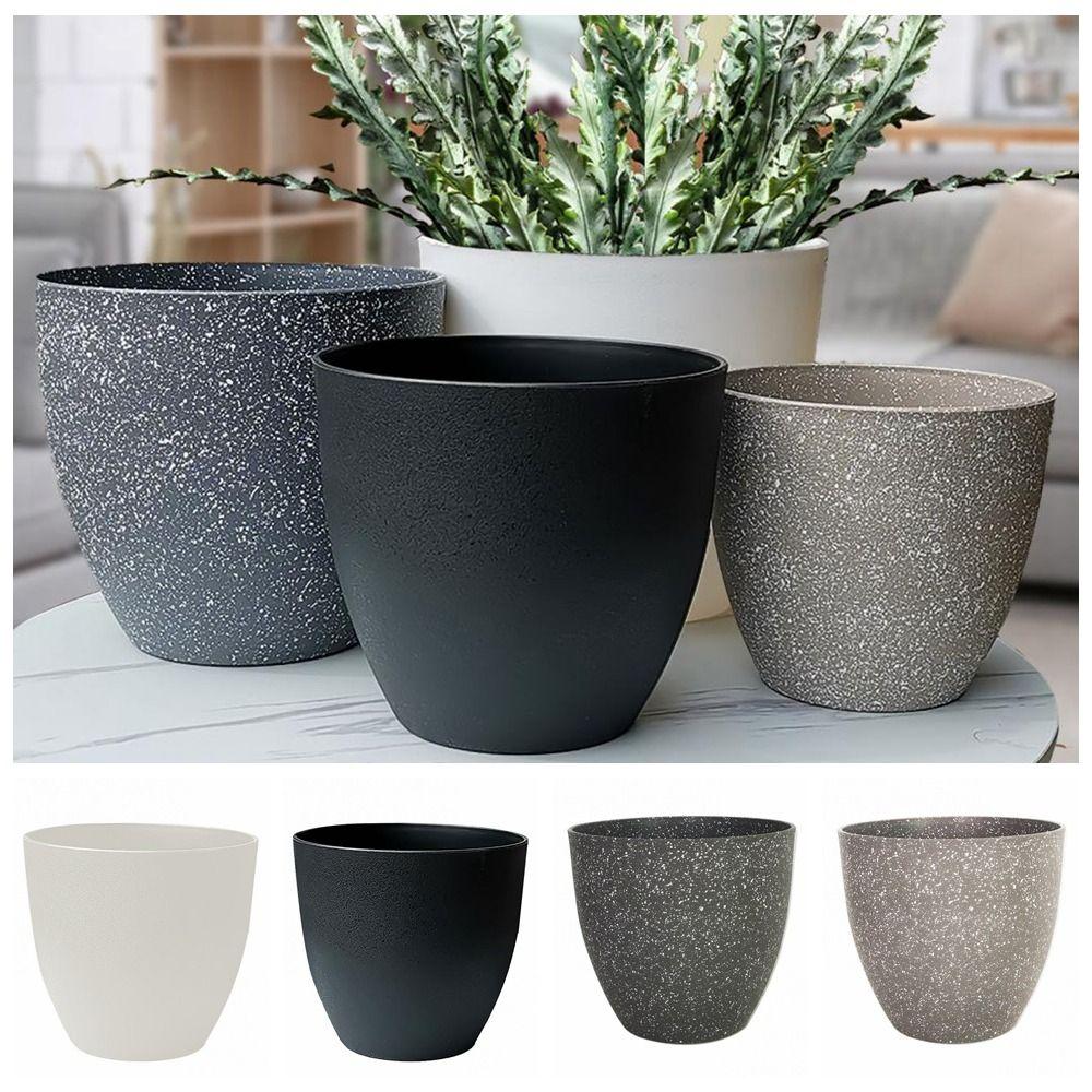 Frosted Plant Planter Thickened Plant Cultivation Pot Frosted Imitation Stone Flower Pot  Office
