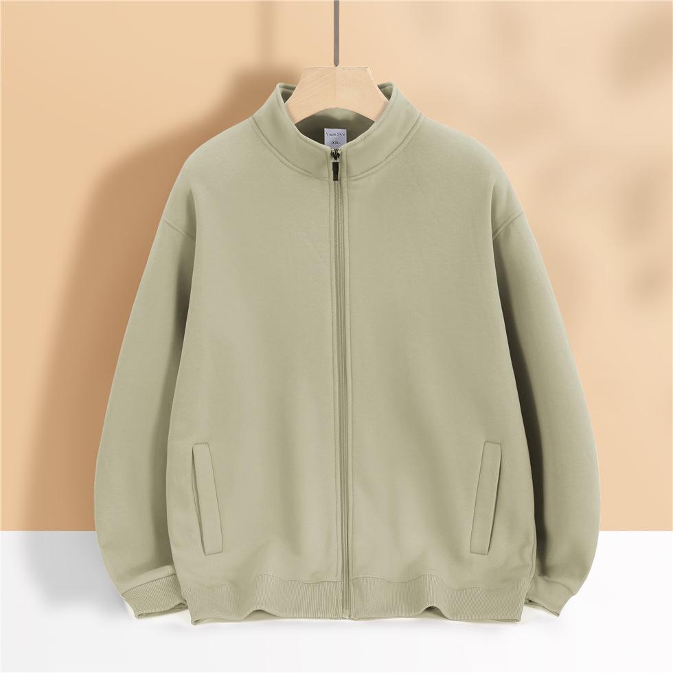 Autumn/Winter Pearl Series Fleece Stand Collar  Sweater, Casual Cardigan Zipper Long Sleeved Couple Clothes,Trendy Brand  Unisex