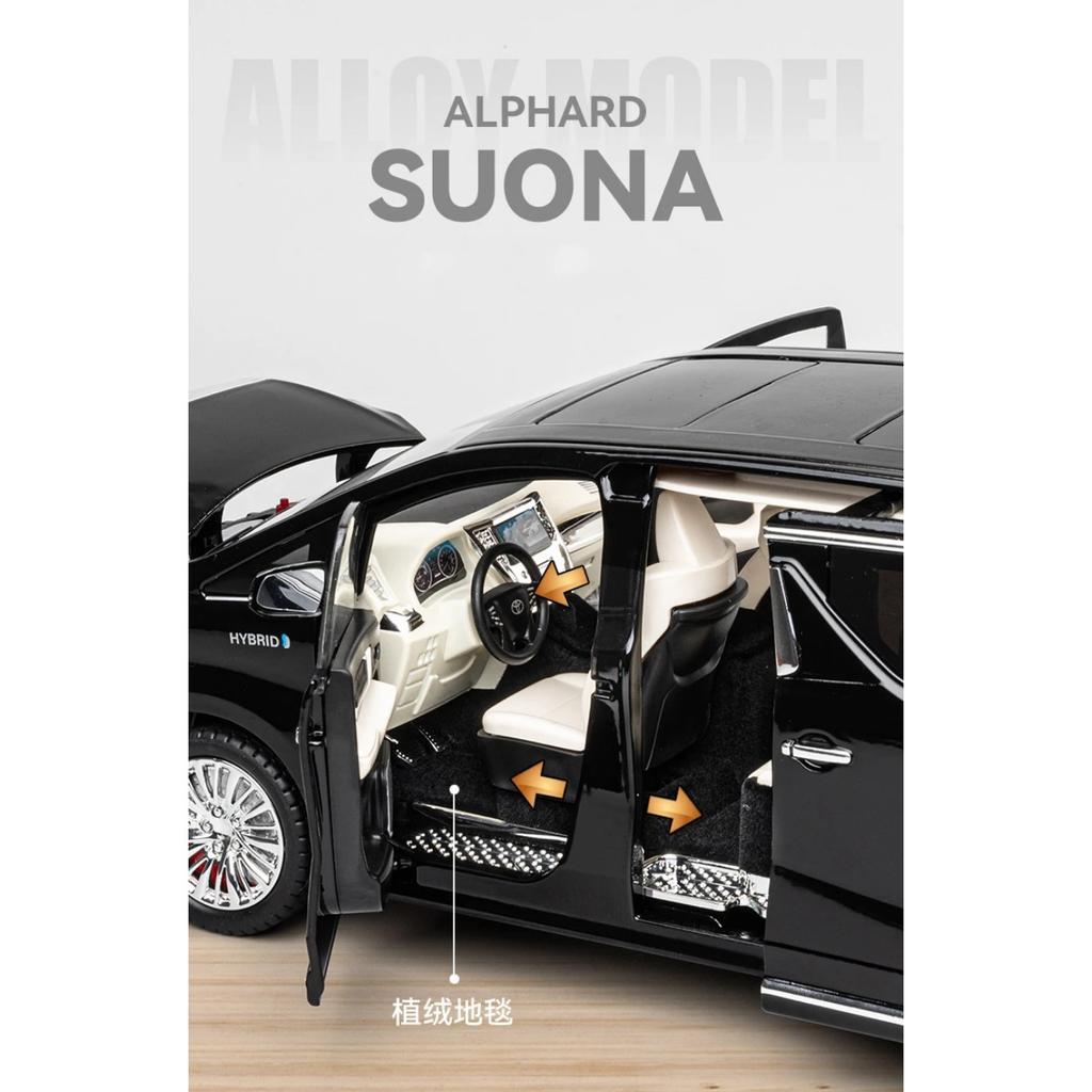 1/18 Toyota Alphard MPV Сплав Литой Игрушечная Модель Автомобиля Звук и Свет Детская Игрушка Коллекционные Предметы Подарок на День Рождения