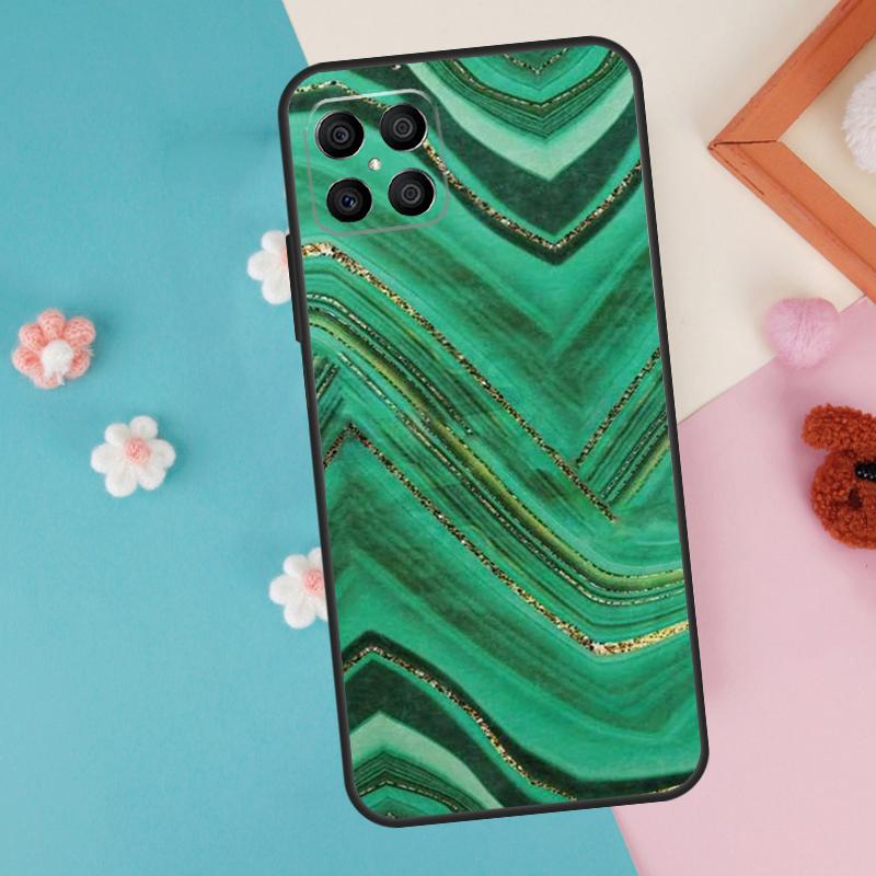 Gold Indigo Faux Malachite Case For Honor Magic 7 Lite 5 6 Pro Honor X9a X8a X8 X9 X8b X9c X9b 50 70 90 200 Lite Cover