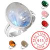 Кольцо из стерлингового серебра 925 пробы с драгоценными камнями, ювелирные изделия ручной работы, подарок на помолвку, малахит, лунный камень, розовый кварц, красный камень, дымчатый топаз, тигровый глаз, солитер
