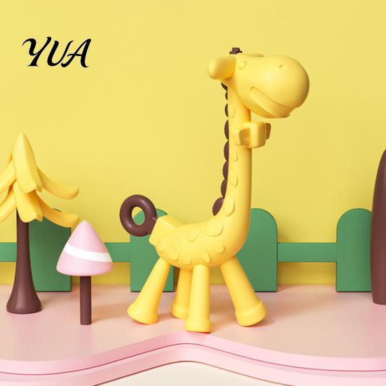 Essential Baby Shower Gift Giraffe Teething Toy for Infants, Food-Grade Silicone Chew Stick Gum Relief, Infant Massage Soother BPA-Free