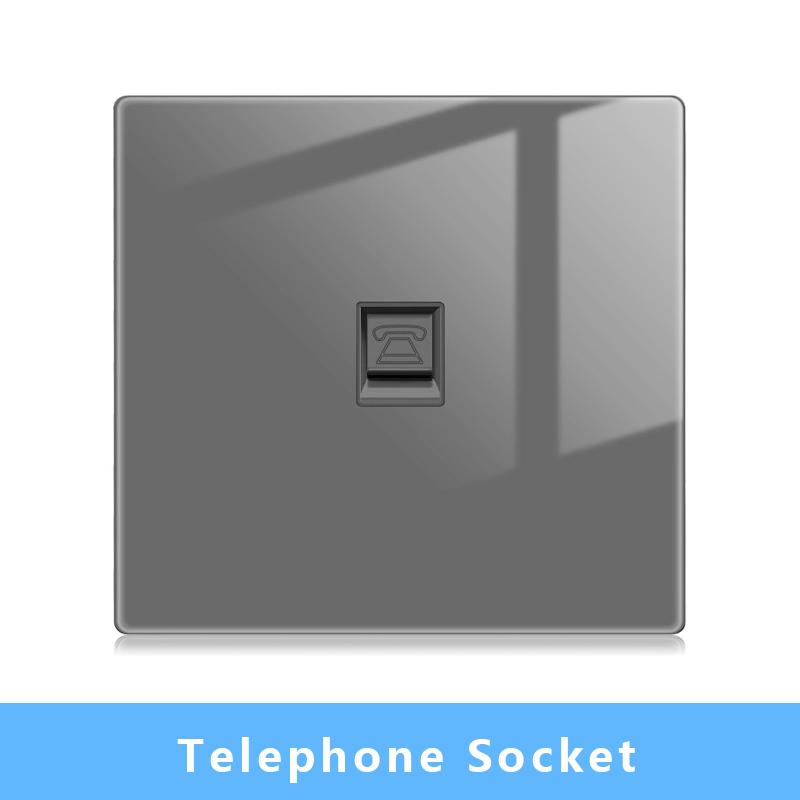 Настенный выключатель света Панель светодиодных индикаторов UK EU FR Универсальная электрическая розетка USB Фортепианные клавиши Самовосстанавливающиеся настенные выключатели Телевизор Компьютер