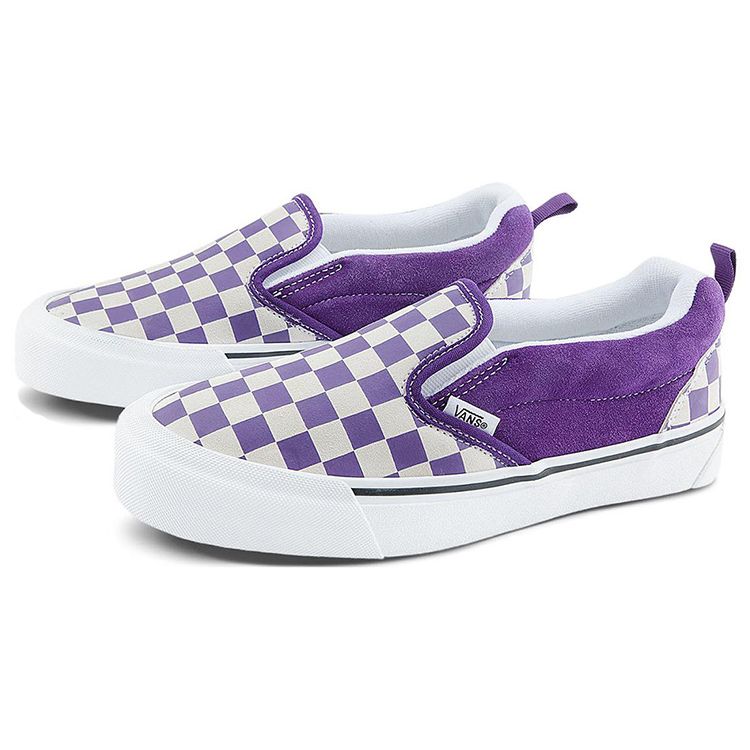 Vans Knu Slip Durable Low-Top Skate Shoes Unisex Sneaker Purple White VN0009QDZ1N