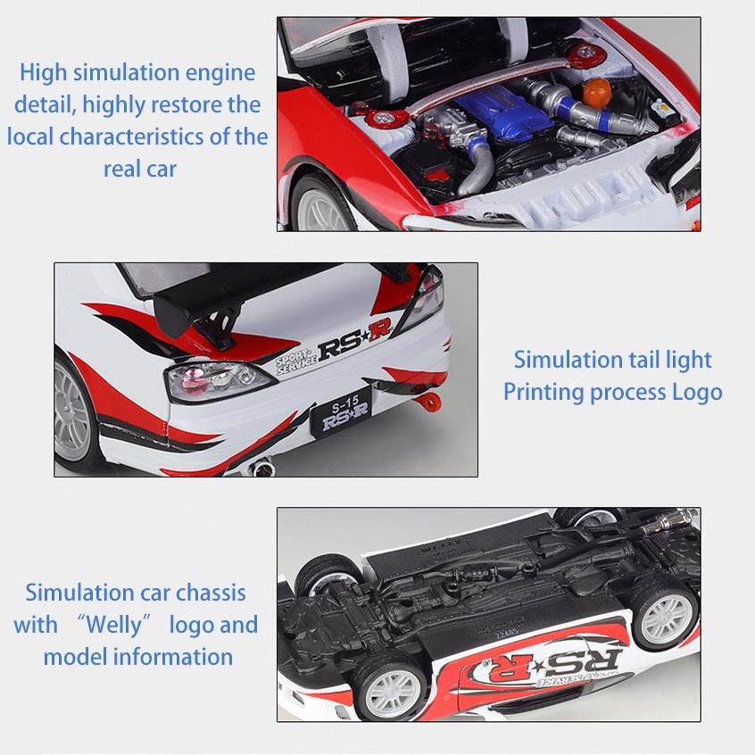 Welly Nissan Silvia в масштабе 1/24.(С15) RS-R модель автомобиля из сплава, литье под давлением, металлические игрушечные автомобили, модель автомобиля, коллекция высокой имитации, детские подарки