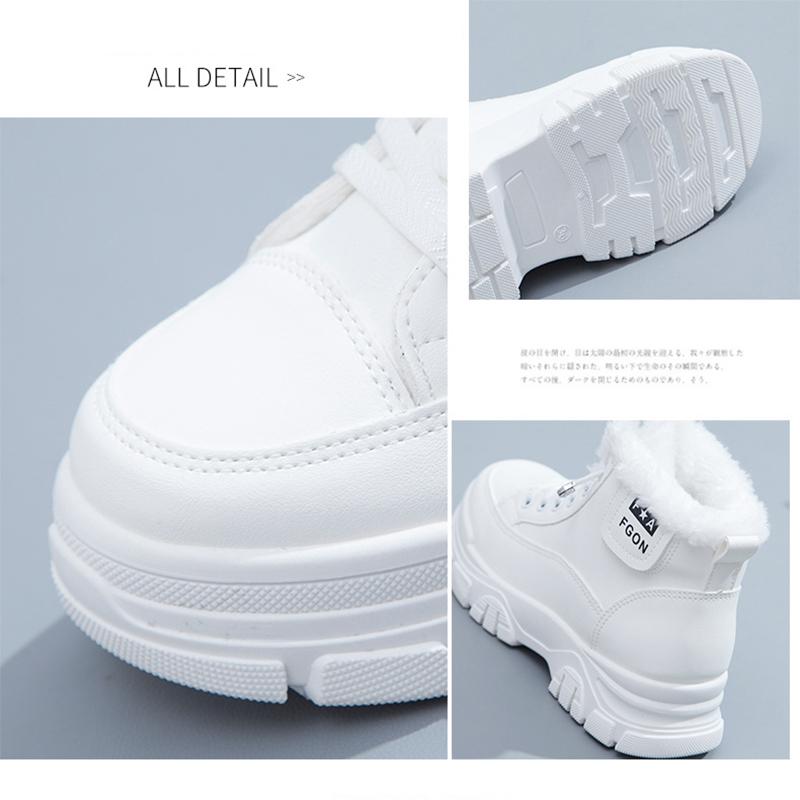 Модная женская зимняя обувь 2025 Новые плюшевые толстые зимние ботинки Женские кроссовки на толстой подошве Платформа Высокий верх Повседневные короткие ботильоны