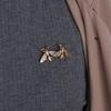 1Pair Vintage Gold Silver Color Retro Bee Brooches Men Women Metal Suit Collar Pins