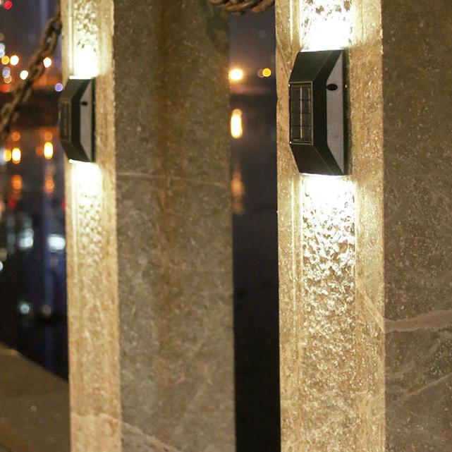 Светодиодный солнечный настенный светильник, уличный водостойкий солнечный светильник, забор, терраса, сад, патио, лестница, уличный пейзаж, украшение для балкона