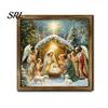 Thickened 2D Wooden Art Christmas Decorative Painting, 7.9" Retro Photo Frame Wall Hanging Gift for Family Ornament Santa Claus/Snowman/Gnome/Reindeer
