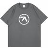 Punk Aphex Twin Print T-Shirt Oversize Hip Hop Streetwear Harajuku T Shirt Goth Summer Top Short Sleeve Cotton Clothes