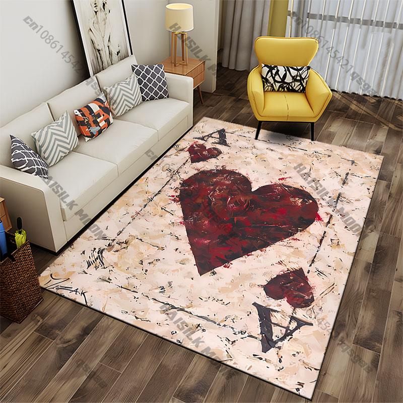 Ace of hearts card carpet Yoga living room room decor children's crawling mat doormat area rug games mat