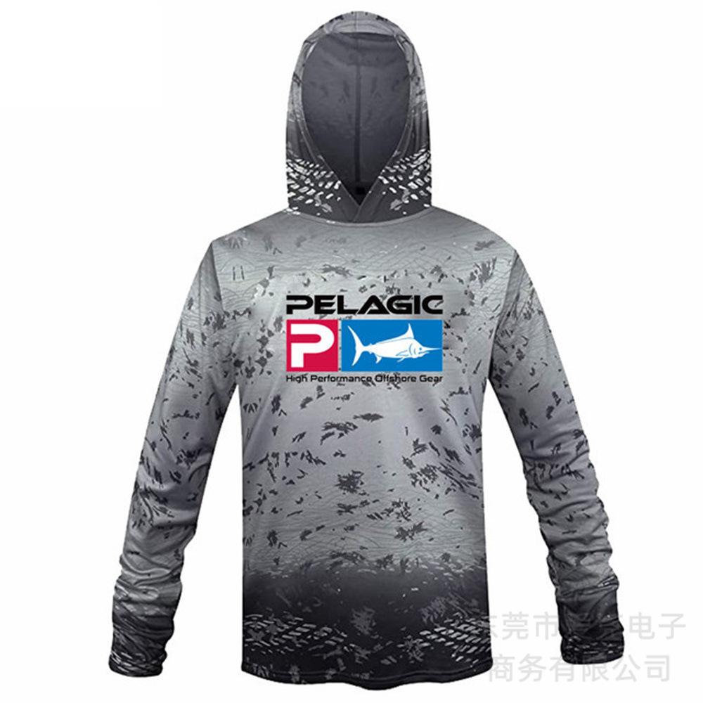 Pelagic fishing clothing summer camouflage sunscreen clothing breathable hooded fishing sportswear quick-drying T-shirt available