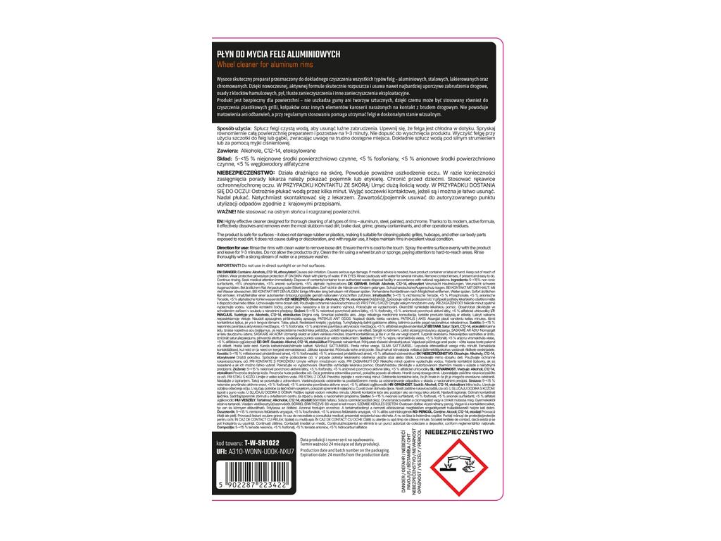 Płyn Do Mycia Felg Aluminiowych 1L - Atomizer, Teger