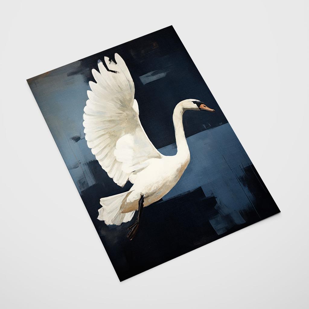 Plakat łabędź abstrakcja obraz