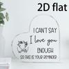 2D Flat - [2D Flat] Acrylic Sign in The Shape of a Flat Heart for Desktop Decoration - "I Love You Enough" Heart-Shaped Decor | A Romantic Reminder of