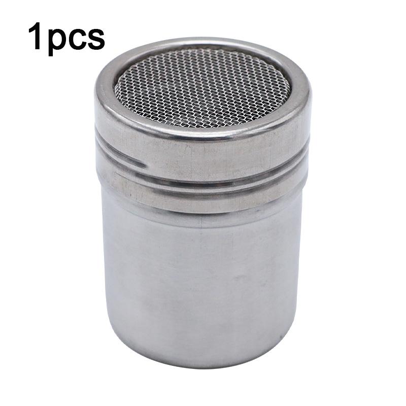 2pcs Stainless Steel Coffee Chocolate Shaker Cocoa Coffee Powdered Sugar Flour Sieve Shaker