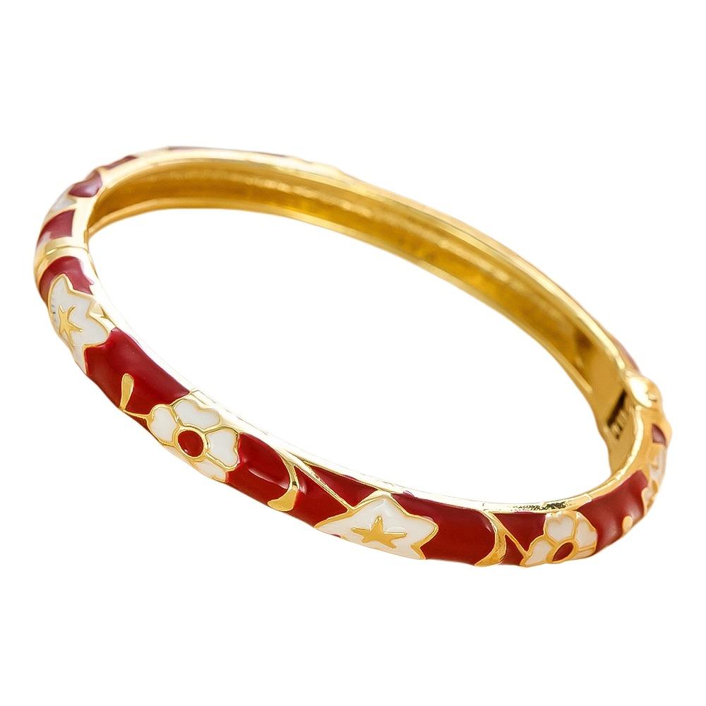Floral Colorful Flower Bangle Traditional Women's Hand Bracelet  Jewelry Gifts