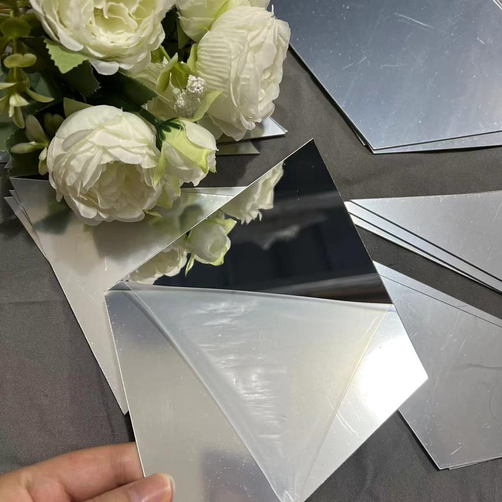 3/6pcs 3D Mirror Stickers Acrylic Triangles Self-adhesive Diamonds DIY Wall Mirror Stickers for Living Room Home Decor