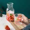 Transparent Bedside Glass Water Carafe With Cup Drink Pitcher Modern Tea Pot  Study