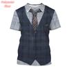 3D Print Cosplay T-Shirt For Men Fake Suit Pirate Pattern Tees Summer Street Casual Short Sleeve Tops Loose Round Neck T Shirts