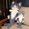50/80cm Children's Toys Different Pupil Shark Cat Stuffed Toy Doll Super Soft Cute Cat Doll Girl Sleeping Pillow