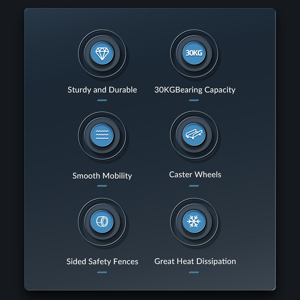 Стальные тележки-подставки для компьютерных башен с фиксирующимися поворотными колесиками, ящик для хранения ПК, подставка для ПК для большинства компьютерных башен, игровых ПК, корпусов ATX
