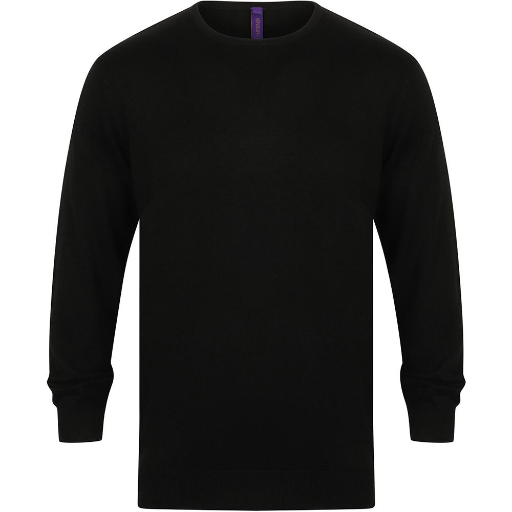 Henbury Mens Crew Neck 12 Gauge Fine Knit Jumper / Sweatshirt