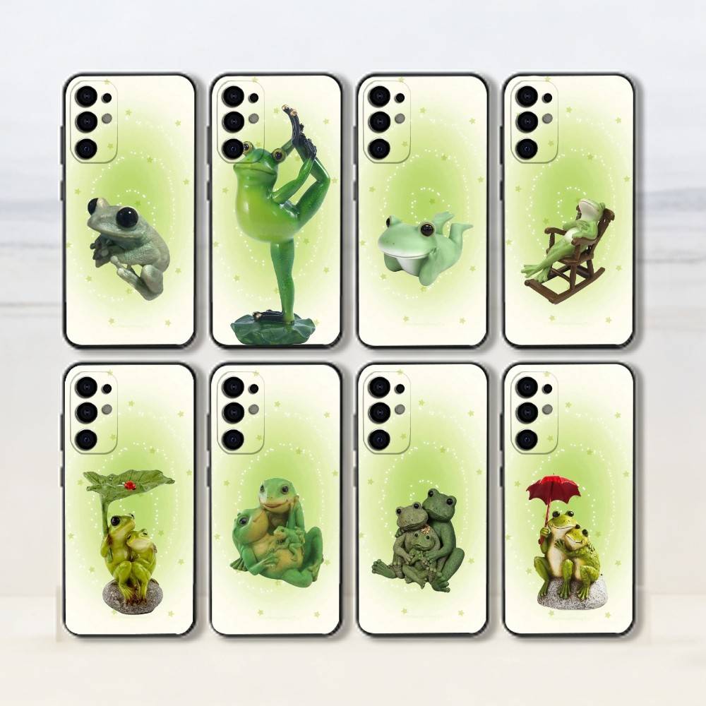 Забавные лягушки Чехол для телефона для Samsung S25,S24,S21,S22,S23,S30,Ultra,S20,Plus,Fe,Lite,Note,10,Черный чехол