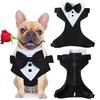 Dog Tuxedo For Small Dogs Dog Prince Wedding Bow Tie Shirt With Traction Rope Dog Outfit Wedding Attire Dog Formal Tuxedo Puppy