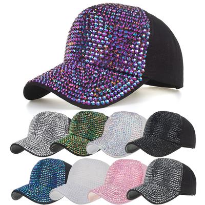 Мужчины Женщины Бейсболки Мода Хлопок Кепка Звезда Rhinestone Cap