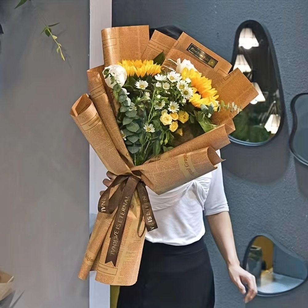 45Pcs Vintage Newspaper Wrapping Paper Double Sided Gift Wrapping Paper  Valentine's Day