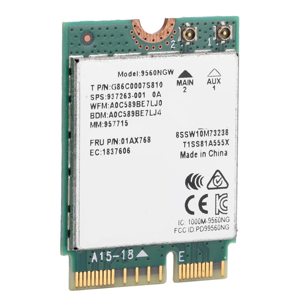 Беспроводная сетевая карта Bluetooth5.0 802.11ac M.2 Wifi-адаптер с антенной 9560NGW 1730 Мбит/с(Подключение проволочной антенны