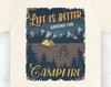 Campfire T-Shirt and Kids Tshirt, Vintage Camping Shirt and Kids Tshirts, Outdoor Lover Gifts, Nature Aesthetic
