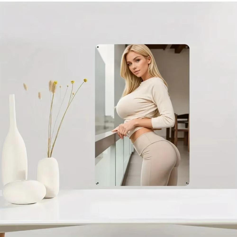 Металлическое настенное искусство Железный пейзажный декор Бескаркасное фигурное настенное искусство для женщин