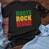 ФУТБОЛКА ROOTS ROCK REGGAE - Ска Даб Диджей Джа Раста Диджей Тош Музыкальный Карнавал Унисекс Футболка