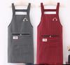 Kitchen Oil Resistant Straps Aprons Breathable Apron Striped Zippered Cotton Apron Women Men Dirt Resistant Work Clothes