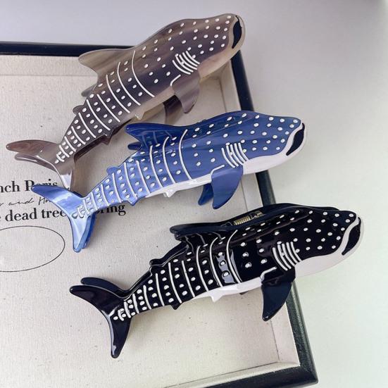 Женская заколка для волос в форме китовой акулы, заколка для волос с уксусной кислотой, противоскользящая большая заколка, заколка на заднюю часть головы, заколка для волос, аксессуары для головы