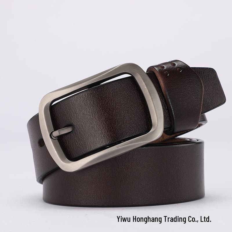 Men's Genuine Leather Pin Buckle Cowhide Retro Belt