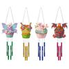 4Pcs Double Sided Acrylic Dragonfly Flower Hanging Crystal Chime Ornament Crystal Wind Chimes Pendant Kit for Home Garden Window