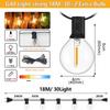 Outdoor String Lights 30M G40 LED Patio Lights EU Plug 50 Edison Bulbs 2 Spare Waterproof Hanging Light for Backyard Party Decor