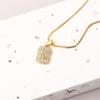 Crystal Pendant Girls Women Fashion Jewelry Zircon Clavicle Chain Titanium Steel M Letter Necklace