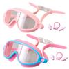 Детские очки для плавания с защитой от запотевания и ультрафиолета, герметичные очки для плавания в бассейне с носиком