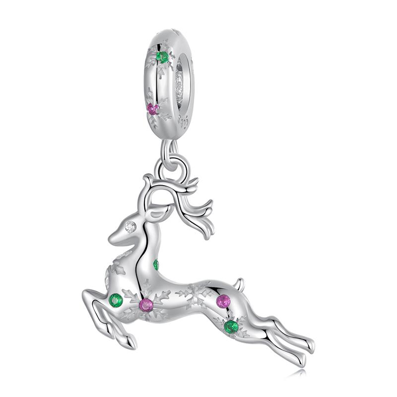 BAMOER Solid 925 Sterling Silver Xmas Series Charm Бусина подходит для оригинального браслета DIY Bamoer Charm для изготовления ювелирных изделий рождественский подарок