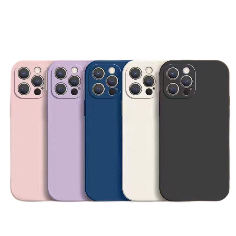 Противоударный чехол из жидкого силикона с полным покрытием для Apple 12 Pro Max - Однотонный, приятный для кожи