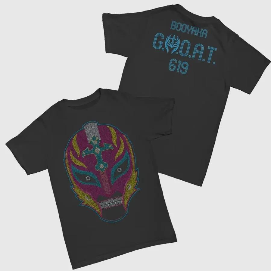 Графическая хлопковая футболка Rey Mysterio с маской и принтом 'G.O.A.T.'