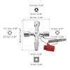 PATIKIL 86.8x60 mm multifunctional universal cross key 4 directions gas water meter key wrench for electrical cabinets For piping valves silver