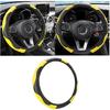Car Steering Wheel Cover, 15 Inch Carbon Fiber Microfiber PU Leather Elastic Steering Wheel Protector For Men Women, Anti-Slip Breathable Car